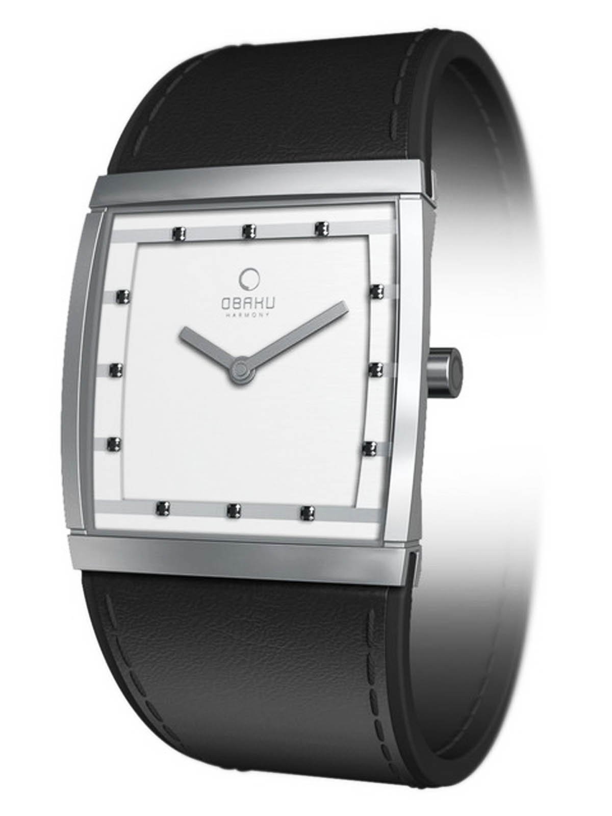Obaku Denmark flat ladies watch with leather strap V102LCCRB