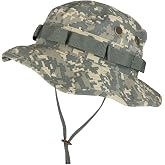 Armycrew Ripstop Tear Resistant Cotton Jungle Boonie Cap with Chin Strap
