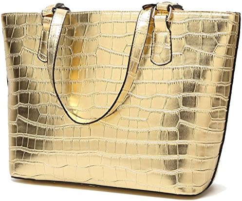 BNWVC Women Top Handle Satchel Handbags Tote Purse Crocodile Leather Shoulder Bag