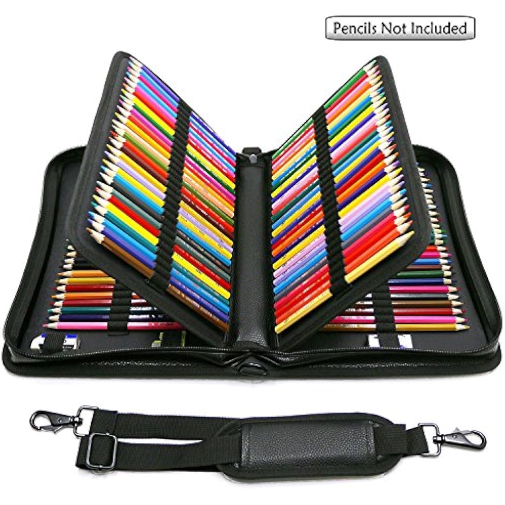 160-slots-pencil-case-pu-leather-large-capacity-zipper-bag-adjustable