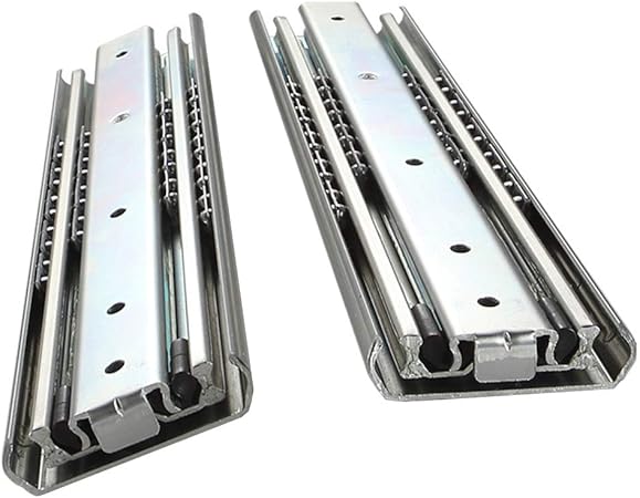 Heavy Duty Drawer Slides With Lock 3 Sections Ball Bearing Full