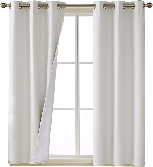Amazon Com Deconovo Total White Blackout Curtains With 3 Pass