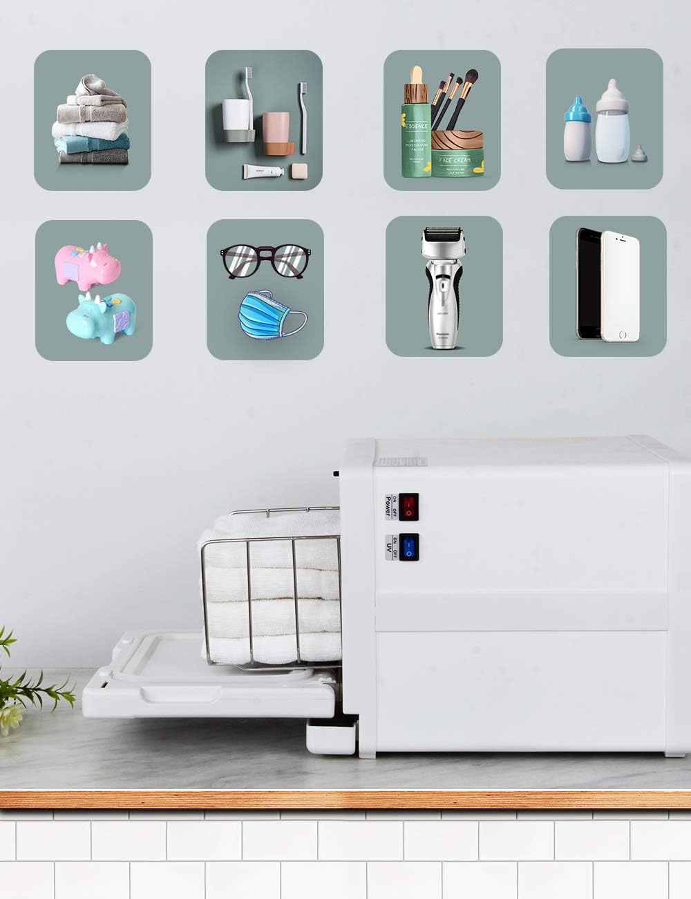 Nobranded Towel Heating Cabinet 8UV Small Mini Heater Cup Feeding Bottle Place Beauty Salon Home use: Home & Kitchen