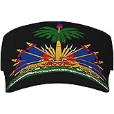 Haiti Flag Hats Men's Women's Visor Hats Adjustable Hats Sun Cap Sport Sun Visor Hats