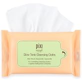 Pixi Beauty Glow Tonic Cleansing Cloths | Cleansing, Exfoliating, and Hydrating Disposable Face Towelettes | Pack of 10 Face Wipes