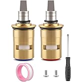 1/4-Turn Ceramic Faucet Cartridge Kit for Cold & Hot Water Replace 1-099XKJKABNF 1-100XKJKABNF Durable Brass & Ceramic Construction