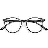 JFXQDR Blue Light Blocking Glasses for Women and Men, Round Frame Computer Gaming Anti Eyestrain & UV Glare RF6213 (Black)