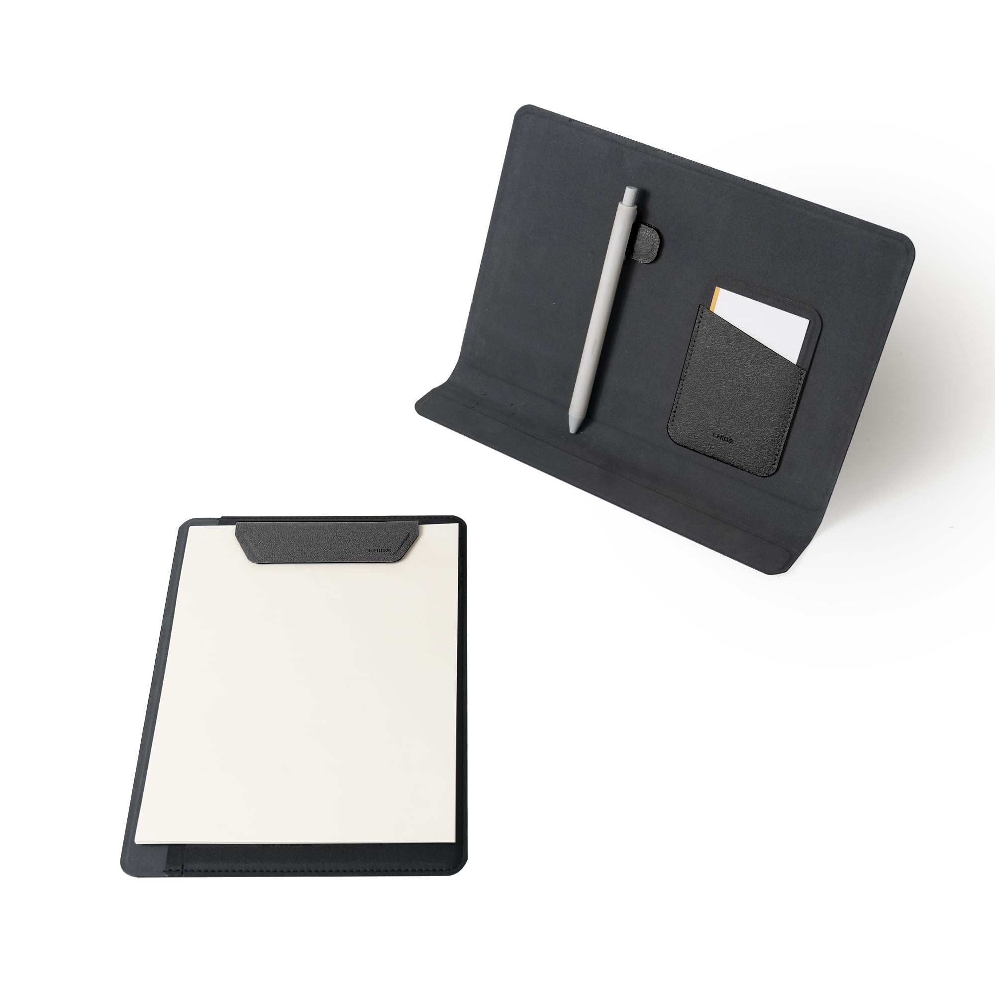 LHiDS Folio Lite 2.0 with Stand, Business Portfolio Resume, 3-in-1 Padfolio with Magnetic Accessories, Work as Notebook Cover, Clipboard, Organizing Board for Home and Office (Black, A5)