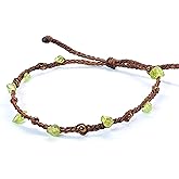Handmade Peridot Small Crystal Bracelet (6.5-7.5'') - Adjustable & Plus Size, Natural Healing Crystal Chips, Waterproof, Chakra Beaded - Unusual Jewelry for Women, Girl & Friendship from PusSoul