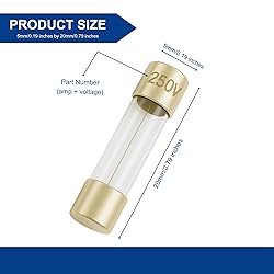 500mA (0.5A Amp) GMA Glass Fuses, 5x20mm