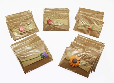 Amazon Olive G お花 ミニサイズ メッセージカード グリーティングカード 封筒付き 30枚セット グリーティングカード 文房具 オフィス用品