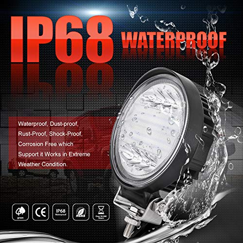 LED Light Bar, OFFROADTOWN 5inch 144W Round LED Lights Offroad Pod Lights Spot Flood Combo Beam LED Work Light Fog Lights Driving Light Waterproof for Truck Jeep SUV ATV UTV Boat Hunters - Thumbnail 3