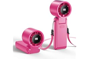 Portable Handheld Turbo Fan, 199 Gear Speed, 24 Hs Cooling Time, 5500mAh Rechargeable Mini Personal Hand Fan, Foldable Design