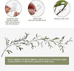 CAMANTU Artificial Olive Garland with Lights 6ft