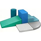 6-Piece Soft PU Leather Toddlers Climbing Toys for Baby - Kids Foam Climbing Blocks for Toddlers Indoor - Climb & Crawl Soft Foam Block Activity Play Set - Toys for Kids Crawling Sliding (Mixed Color)