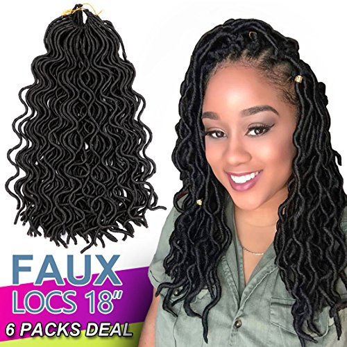 6 Packs/Lot 18 Inches Wavy Faux Locs Crochet Synthetic Braiding Hair 24 Strands/Pack Soft Fauxlocs Havana Twist Kanekalon Hair Extensions Braids Dreadlocks