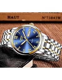 LIGE Relojes para hombre Reloj de pulsera de cuarzo analógico resistente al agua de acero inoxidable Reloj de pulsera para hombre de negocios