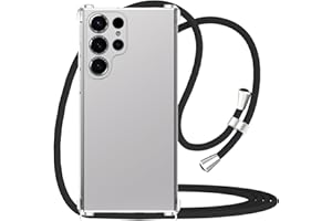 YESPURE for Samsung Galaxy S25 Ultra Crossbody Strap Case Adjustable Neck Shoulder Lanyard Clear Mobile Cover Soft Slim Cover Women Shockproof Protective Phone Case for S25 Ultra - Black