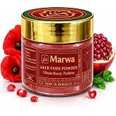 Dar Marwa Pure Moroccan Aker Fassi Powder &ndash; Natural Lip &amp; Cheek Tint, Beauty Mask &amp; Hammam Ritual &ndash; Red Poppy &amp; Pomegranate &ndash; 4.6 oz (130g)