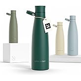 LARS NYSØM Stainless Steel Insulated Water Bottle 25oz 34oz | Insulated Thermo Flask for Hot and Cold Beverages | Leakproof Drinking Bottle (Pine Green, 25.4oz)
