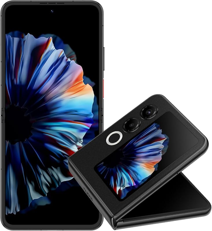 ZTE Nubia Flip 2 5G, Smartphone Plegable con IA, 8GB+256 GB, Pantalla FHD+ AMOLED 6,9" 120Hz, Cámara 50MP, Batería 4325mAh, Carga Rápida 33W, Android 14, Incluye Funda, Negro