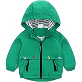 famuka Toddlers Windbreaker Jacket Little Boy Hooded Coat Casual Outerwear