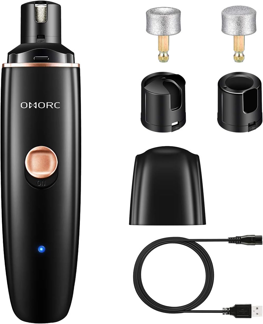 OMORC Krallenschleifer Hund Elektrische Nagelfeile und Nagelschleifer