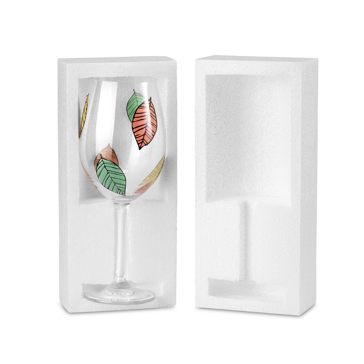 Wine Glass, 16 OZ Classy Red/White Wine Glass, Unique Leaf Patterns Arts Design Goblet, Lead-Free Premium Crystal Glass 9\