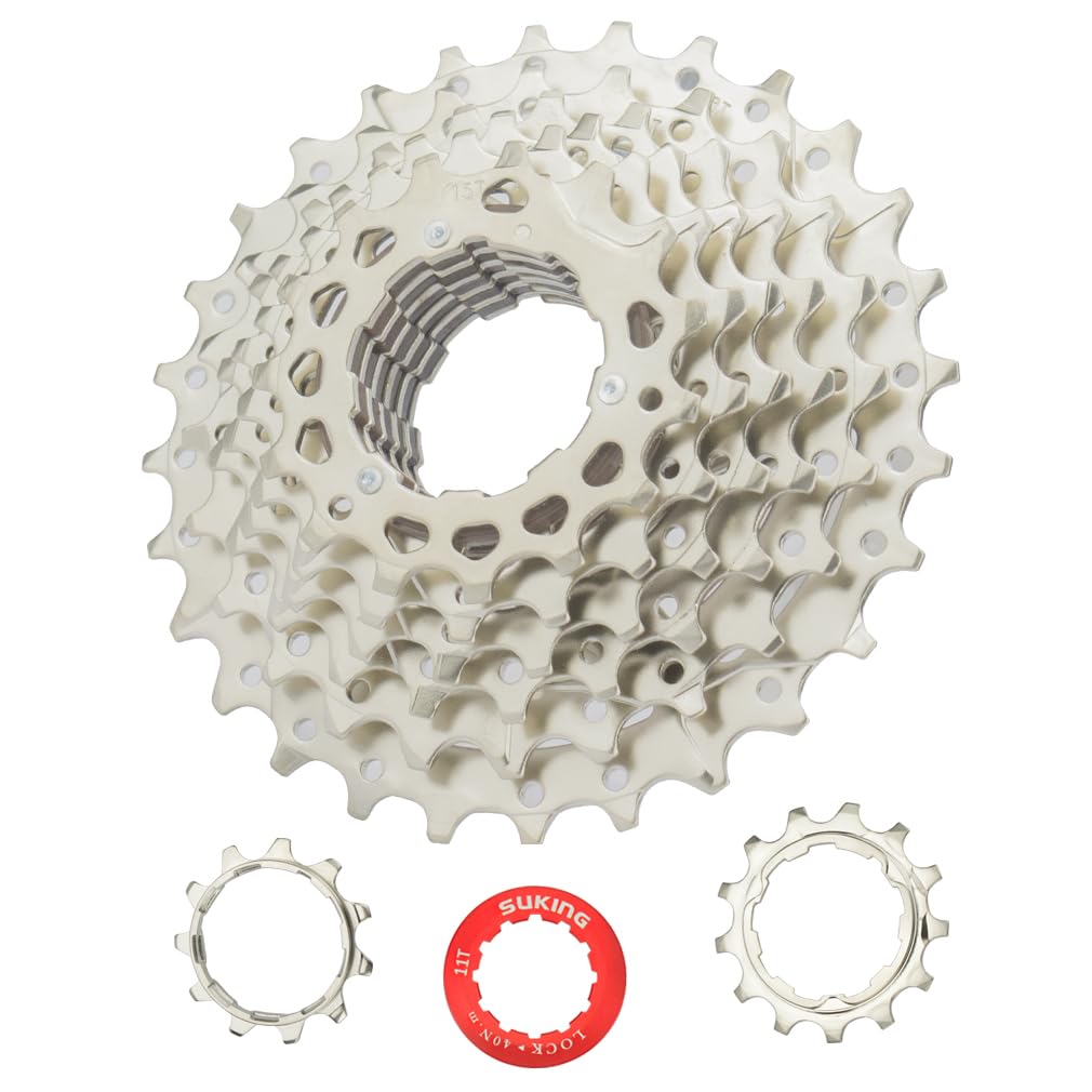 CYSKY 9 Speed Cassette 11-28T Cassette Fit for Mountain Bike, Road Bicycle, MTB, BMX (Light Weight) (11-28T)
