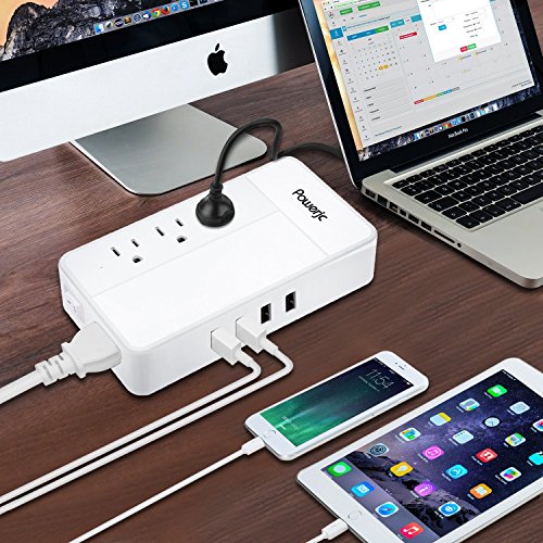 Travel Power Voltage Converter Adapter 1875W Step Down 220V to 110V with 4 Smart USB Charging Ports Inner Cooling Design Without Any Noise Powerjc