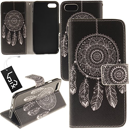 image for For 5.5'' iPhone 7 Plus, Urvoix Dream Catcher Black PU Leather Flip Wa
