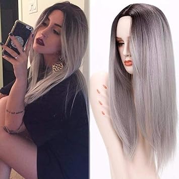 Amazon Com Anniston Hairpiece Women Long Straight Gradient Hair
