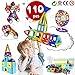 Romboss 110 Pcs Creative Magnetic Building Blocks 3D Magnet Tiles Set -STEM Preschool Educational Construction Toys Kits for Kids,Upgrade Strong Magnets