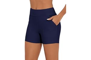 Bonneuitbebe Women's Swim Shorts High Waisted Bathing Suit Bottoms Swimwear Boyshort Swimming Swimsuit Board Shorts