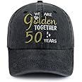 We are Golden Together 10 20 30 40 50 60 Years Hats for Men Women, Adjustable Cotton 50th Wedding Anniversary Baseball Cap