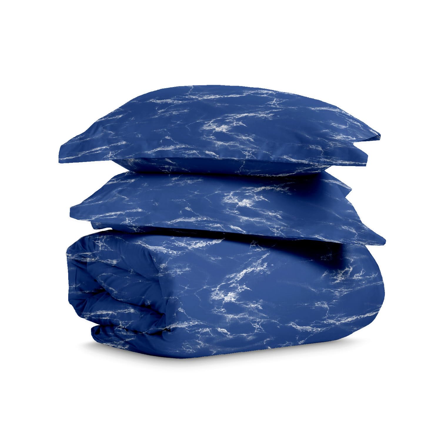 Pizuna Cotton Marble Blue Printed Duvet Cover Set Super King 260x220, 400 Thread Count 100% Long Staple Cotton Sateen Super King Size Duvet Cover Sets with Button Closure (Printed Bedding) โ image 1