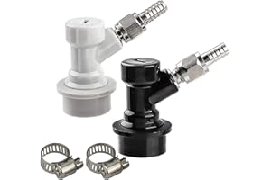 MRbrew Ball Lock Keg MFL Disconnects Set, Gas & Liquid Corny Keg Fittings with Stainless Steel Swivel Nuts(2) 5/16 Gas, 1/4 L