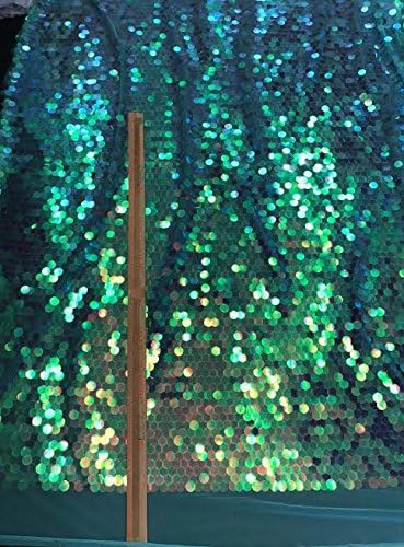 Aqua Iridescent Mermaid Sequin Scales Fabric