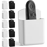 Ptwola 10PCS Remote Control Holder Wall Mount Self Adhesive TV Remote Pen Pencil Storage Holder with Screws Phone Charging Organizer Supply Containers Accessories for Home Office School Key Toothbrush