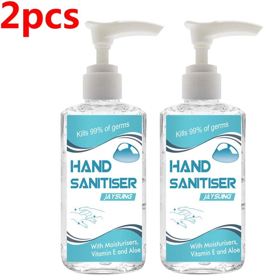 Cithy Rinse-Free Hand Sanitizers, 60ml Portable Hand Soap Gel to Instant Skin Cleansing, Free Wash Hand Sanitizer Gel, Portable Household Cleaning for School (2PCS 60ml Bottle Pump)
