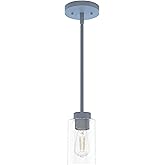 Hunter - Hartland 1-light Indigo Blue, Mini Pendant Light, Dimmable, Casual Style, Cylinder Shaped, for Bedrooms, Kitchens, D