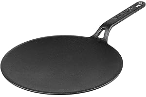 Vinod Legacy Pre Seasoned Cast Iron Roti/Chapati/Phulka Tawa Handle - 26 cm | Naturally Non Stick Tawa | 100% Pure | Toxin Fr