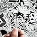 Dr.Qiiwi 100pcs Random DIY Vinyl Decal Car-Styling Bumper Stickers Graffiti Patches for Car Motorcycle Bicycle Luggage Notebook Laptop Skateboard (Black and White)