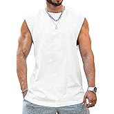 Aoysky Men's Crewneck Sleeveless Athletic Tank Top Performance Workout Muscle Cut Tee Tops