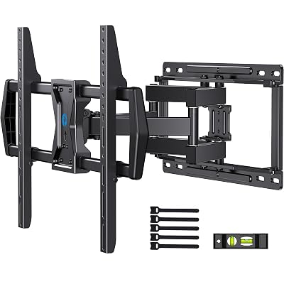 Pipishell Full Motion TV Wall Mount for Most 37-75 inch TVs, Wall Mount Bracket with Dual Articulating Arms, Swivel, Tilt, Max VESA 600x400mm up to 100 lbs, TV Mount Fits 12”/16” Wood Studs, PILF6