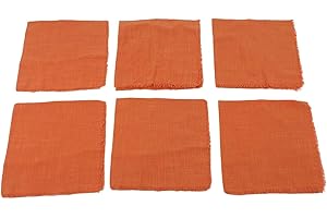 6-Pack Cotton Napkins, 42x42 cm Vintage Fringed Dinner Napkins for Wedding, Holiday, Birthday & Thanksgiving Table Decor – Wh