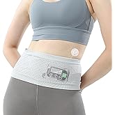 𝗔𝗞𝗜𝗭𝗨𝗞𝗜 𝗝𝗢𝗢 Insulin Pump Belt, Diabetic Waist Belt, Insulin Pump Bag for Sleeping with 4 Large Pockets - Breathable Running Waist Bag(MEDIUM, GREY)