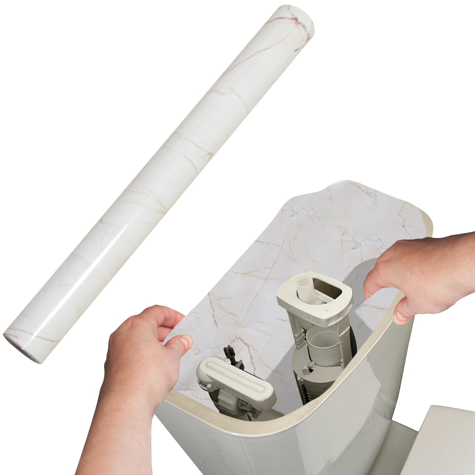 Photo 1 of 1 Roll of Toilet Tank Liner Toilet Anti Condensation Kit 15.7 x 118 Inch Toilet Tank Liner Insulation Kit for Preventing Water Damage to Floors, Beige