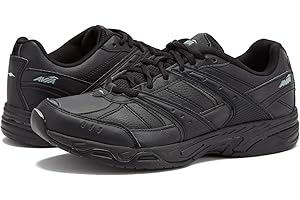 Avia Avi-Union II Non Slip Shoes for Women - Lace Up Comfort Women's Work or Walking Sneakers, Medium or Wide, Black or White