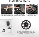 Silent Outdoor Wall Clock, Metal Decorative Black 28cm view 5